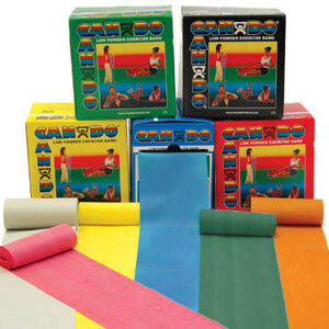 Cando Exercise Band Yellow X-Light 50-Yard Dispenser Box