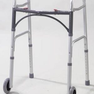 Walker Folding 2-Button Adult Alum w/5  Wheels  (Drive)